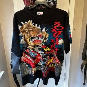 1997 Jurassic Park Jeff Gordon T-Shirt Nascar Universal Studios XL AOP